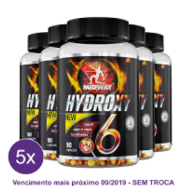 Imagem da oferta Kit 5x Hydroxy 6 USA Termogênico de liberação lenta à base de cafeína 90 Caps