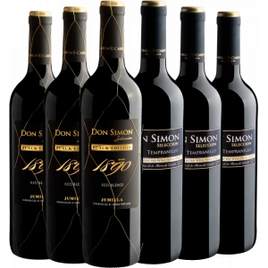 Kit Don Simon: 3 Black Edition + 3 Seleccion Tempranillo + Frete Grátis