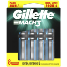 Imagem da oferta Carga Aparelho de Barbear Gillette Mach3 - 8 Unidades