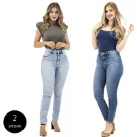 Imagem da oferta Kit 2 Calças Jeans Feminina Imporium Cropped Cintura Cintura Alta Cós Alto - Imporium Jeans