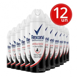 Imagem da oferta Kit Desodorante Aerosol Rexona Antibacterial + Invisible Fem 150ml/90g - 12 Unidades