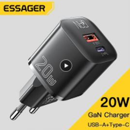 Imagem da oferta Carregador Essager 20W GaN USB-C + USB