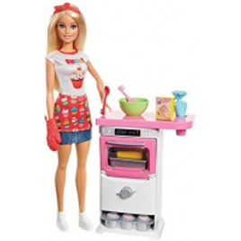Imagem da oferta Boneca Barbie Cozinhando e Criando Chef de Bolinhos Loira Mattel