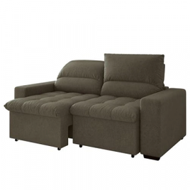 Imagem da oferta Sofá 3 Lugares Linoforte Terraza com Assento Retrátil e Encosto Reclinável em Tecido Suede