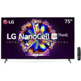 Imagem da oferta Smart TV LED 4K 75" LG 75NANO90 NanoCell Wi-Fi Bluetooth HDR ThinQAI - 75NANO90SNA