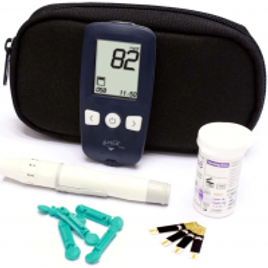 Kit Medidor de Glicose G-Tech Free1 + 10 Tiras Reagentes + 1 Lancetador + 10 Lancetas para Lancetador + 1 Estojo