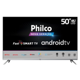 Imagem da oferta Smart Google Tv Philco 50" Led Borderless 4k, Fast Smart, Áudio Dolby, Com Chromecast Built In - Ptv50g71agbls