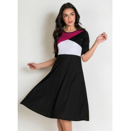 Imagem da oferta Vestido Evasê Tricolor Moda Evangélica - Rosalie