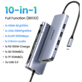 Imagem da oferta HUB UGREEN 10-in-1 USB C