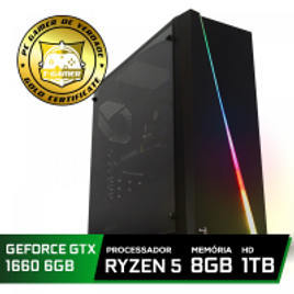 Imagem da oferta Pc Gamer Tera Edition AMD Ryzen 5 3500 / GeForce GTX 1660 Super 6GB / DDR4 8GB / HD 1TB / 500W