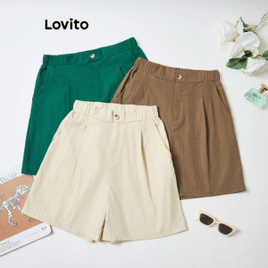 Imagem da oferta Shorts Casuais de Bolso Liso Lovito