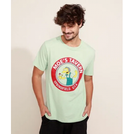Imagem da oferta Camiseta Masculina Os Simpsons Manga Curta Gola Careca Verde Claro