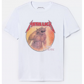 Imagem da oferta Camiseta com Estampa Metallica Branca