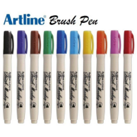 Imagem da oferta Caneta Brush Pen Artline Tilibra Kit 9 Cores Profissional