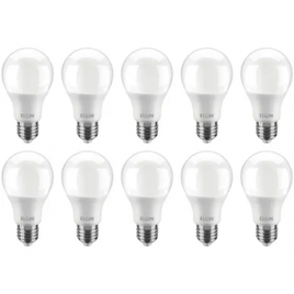 Imagem da oferta Kit Lâmpadas LED 10 Unidades Branca E27 9W - 6500K Elgin Bulbo A60