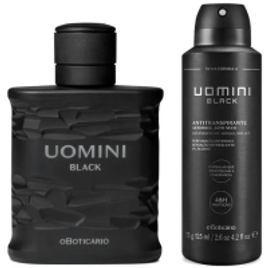 Imagem da oferta Combo O Boticário Dia dos Pais Uomini Black: Desodorante Colônia 100ml + Desodorante Antitranspirante Aerossol 75g/125ml