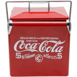 Imagem da oferta Cooler Aço Inox Coca-Cola Delicious Drink Vermelho 29,5X23,5X35,5 Cm 13 Litros