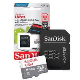 Imagem da oferta Cartão De Memoria 64gb Micro Sd Cl10 80mb/s Ultra Sdsquns Sandisk