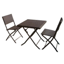 Imagem da oferta Conjunto de Mesa com 2 Cadeiras Dobráveis Importado Maracanã - Cinza - Conjuntos para Jardim e Lazer