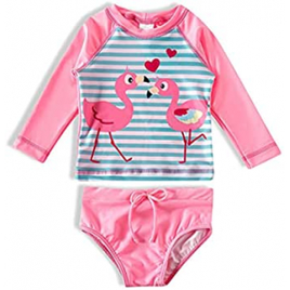 Conjunto Praia Manga Longa Infantil Flamingo Elastano Tip Top - Menina