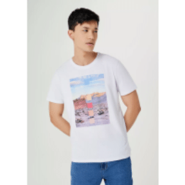 Imagem da oferta Camiseta Masculina Estampada Manga Curta Hering