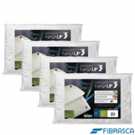 Imagem da oferta Kit de Travesseiros Nasa UP3 com 4 Peças Branco - Fibrasca