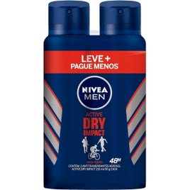 Imagem da oferta Kit Desodorante Aerossol NIVEA MEN Dry Impact 150ML - 2 Unidades Nivea pacote de 2