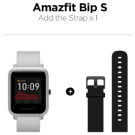 Imagem da oferta Smartwatch Amazfit Bip S + Pulseira Extra White AD Black Strap