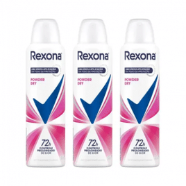 Imagem da oferta Kit 3 Desodorante Powder Dry Rexona Aerosol Antitranspirante 48h 150ml