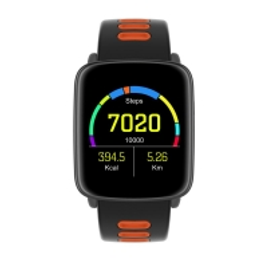 Imagem da oferta Smartwatch com Monitoramento Cardíaco Qtouch Touch Screen Bluetooth Preto e Laranja