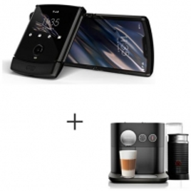 Imagem da oferta Moto Razr Preto, Tela 6,2, 4G, 128GB-XT2000-2 + Cafeteira Nespresso Expert Preto para Cafe Espresso Aero3 110V-C80-BR