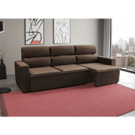 Imagem da oferta Sofá 3 Lugares Retrátil e Reclinável Hanôver II Suede Marrom 210 cm