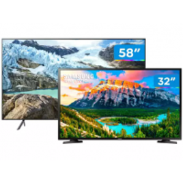Imagem da oferta Combo Smart TV Samsung 4K LED 58” Wi-Fi - UN58RU7100 + Smart TV HD LED 32” J4290