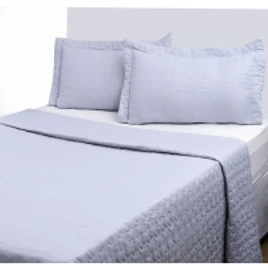 Imagem da oferta Colcha King Boutis Soleil Cinza com 2 Porta Travesseiros - Casa & Conforto