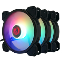 Imagem da oferta Kit Fan com 3 Unidades Redragon F009 RGB 120mm com Controle