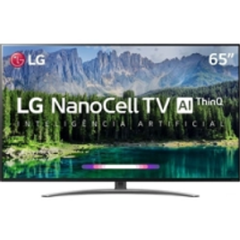 Imagem da oferta Smart TV LED 65'' LG 65SM8600 Ultra HD 4K Nanocell com Conversor Digital 4 HDMI 3 USB Wi-Fi Thinq Ai - Preta Controle Sm