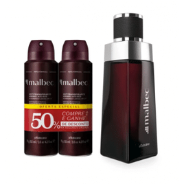 Imagem da oferta Combo Malbec: Desodorante Colônia 100ml + Desodorante Antitranspirante 2x75g/125ml
