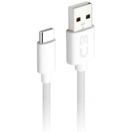 Imagem da oferta Cabo USB-USB C C3Plus - 2Metros - Branco - 2A - Cb-C21Wh