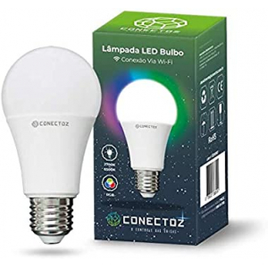 Imagem da oferta Smart Lâmpada Inteligente LED A60 Bulbo Wi-Fi E27 - 9W - RGBW Colorido - Branco Frio e Quente