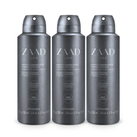 Imagem da oferta Combo Zaad Go: Desodorante Antitranspirante Aerossol 75g (3 unidades)