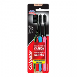 Escova Dental Colgate Slim Soft Black 3 Unidades