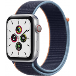 Imagem da oferta Smartwatch Apple Watch SE GPS + Cellular 44mm Caixa Prateada de Alumínio com Pulseira Loop Esportiva