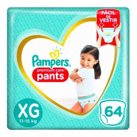 Imagem da oferta 2 Pacotes Fralda Pampers Pants Premium Care Top XG - 64 (128) Unidades