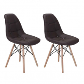 Imagem da oferta Conjunto com 2 Cadeiras Eames Eiffel Botonê Marrom Escuro