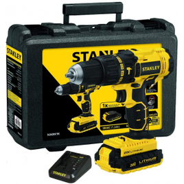 STANLEY Parafusadeira e Furadeira de Impacto de 1/2 Pol. (13mm) a Bateria 20V MAX* Ion-Litio com Maleta e Carregador Bivolt SCH20C1K