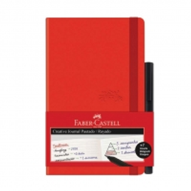 Imagem da oferta Caderno Pautado + Fine Pen Faber-Castell Creative Journal CDNETA/VM 84 Folhas Vermelho