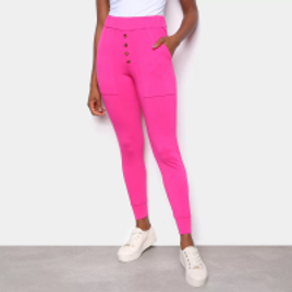 Imagem da oferta Calça Jogger ESV Básica Malha Com Botão Feminina - Pink