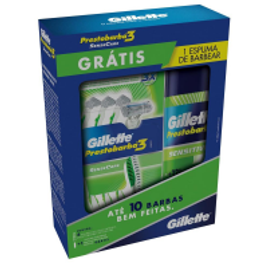 Imagem da oferta Kit Gillette com 4 Prestobarba3 SenseCare + 1 Espuma de Barbear Prestobarba Sensitive 57ml
