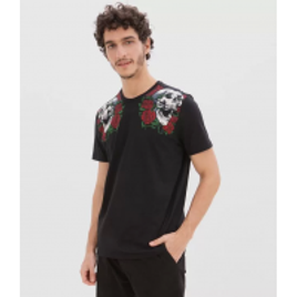 Imagem da oferta Camiseta Estampa Caveira e Rosas nos Ombros