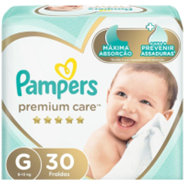 Imagem da oferta Fralda Pampers Premium Care Nova Mega Tamanho G - 30 Unidades